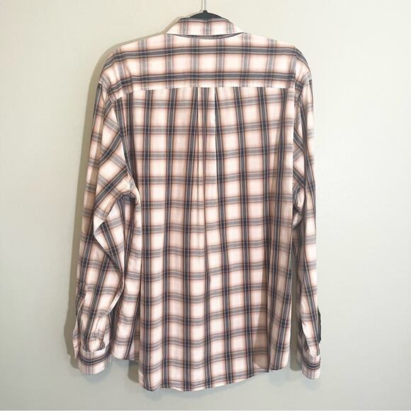 Joseph Abboud Cotton Plaid Collared Long Sleeve Button Down Shirt Brown XL - Picture 4 of 13
